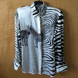 Paolo Santini Silk Zebra Top